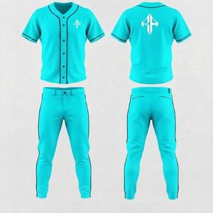 Ensemble de baseball pour hommes de haute qualité, matière 100% polyester, col en V, impression par transfert par sublimation par RIVIAN ATLANTIC - Product Image 1