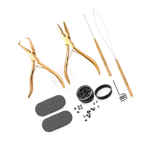 Kit de pinces pour extensions de cheveux, ensemble complet d'outils d'installation et de coiffage d'extensions de cheveux, kit de pinces multifonctions pour extensions de cheveux - Product Image 1