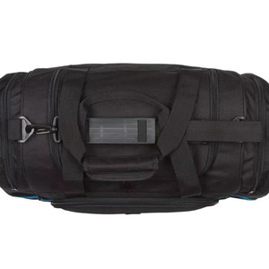 Black Polyester Duffel Bag With Blue Stripe And Multiple Zippered Pockets Portable Fashionable Design - Product Image 6