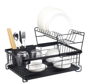 OEM/ODM Vietnam White Iron <b>Dish</b> <b>Rack</b> with Cutlery Holder Removable Water Tray Kitchen Organizer Shelf - Product Image 2