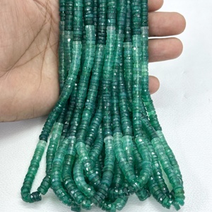Cuentas facetadas de ónix verde natural de 6 mm y 7 mm, cuentas Heishi tipo neumático, cuentas de piedras preciosas certificadas por terceros, para hacer joyería DIY. - Product Image 1