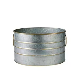 Jardinière extérieure galvanisée, pot à fleurs en métal durable, conteneur décoratif, décoration de jardin et de balcon - Product Image 1