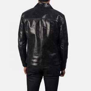 Chaqueta de invierno de diseño moderno y corte ajustado para hombre, informal, estilo bomber, cortavientos, a prueba de viento, de cuero. - Product Image 3