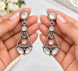 Boucles d'oreilles pendantes en laiton plaqué argent vintage, motif feuille de jade, style bohème ethnique, pour femme, idéales pour les fêtes - Vente en gros - Product Image 4