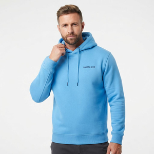 Sweat à capuche pour homme de haute qualité, 100% coton molletonné, écologique, respirant, à manches longues, avec poche kangourou et logo frontal, idéal pour le printemps - Product Image 2