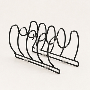Pot and Pan Organizer Rack for Kitchen Cabinet Metal Cookware Storage with 6+ Slots for Frying Pans Lids and <b>Bakeware</b> - Product Image 1