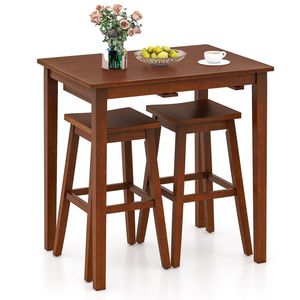 Juego de Mesa de Bar de 3 Piezas con 2 Taburetes Tipo Silla de Montar, Mesa de Pub Moderna de Metal para Bar en Casa y Oficina - Product Image 4