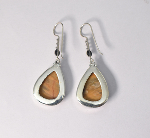 Natural Jasper Dangle <b>Earrings</b> In 92.5 Sterling Silver Anniversary Gift For Her - Product Image 4