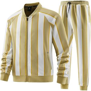 ชุดวอร์มสีขาว/สีทองของผู้ชายแบบกำหนดเอง - Product Image 2