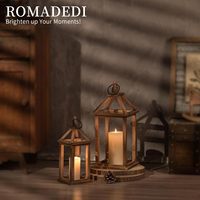 Set aus 2 Luxuriösen Rustikalen Holzlaternen Dekorativer Kerzenhalter Handgefertigt Individuelle Form Weihnachten Hochzeit Heim-Dekor Innenbereich