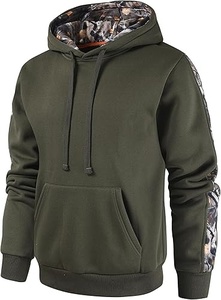 Sweat-shirt à capuche gris pour homme, doublure camouflage, polaire, pull décontracté, coupe classique, vêtements d'automne - Product Image 4