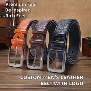 Customizable High Quality Classic Cow Leather <b>Belt</b> Business Pin for Buckle Adjustable Style with Steel Material - Product Image 2