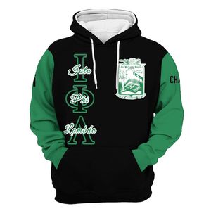 Iota Phi Lambda Sorority Custom Chapter <b>Hoodie</b> Black Body Emerald Green Sleeves Greek Letter Pullover Sweatshirt - Product Image 5
