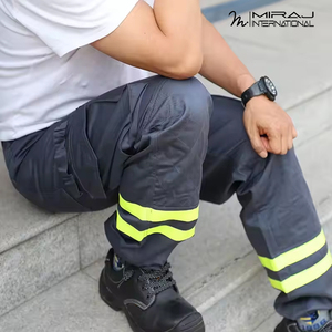 Pantalones de Trabajo para Hombre, Cómodos, de Alta Calidad, en Oferta, Color Amarillo Fluorescente, Diseño Personalizado, Cintas Reflectantes, Múltiples Bolsillos - Product Image 6