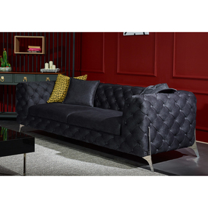 Traditional Luxury PU Leather Chesterfield Sofa Button Tufted Sectional 3 Seater Living Room Furniture - Product Image 1