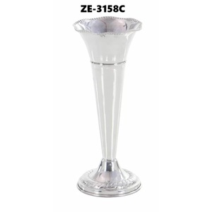 Vase à fleurs élégant en métal transparent gravé style côtier - Décoration de table de luxe pour l'aménagement intérieur - Product Image 1