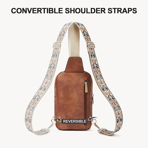 Bolso Bandolera de Cuero Impermeable Convertible con Correa de Cadena Desmontable y Cremallera, Bolso de Hombro para Camping, Caza y Uso Diario Versátil - Product Image 5
