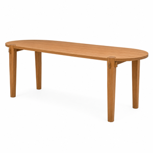 Scandinavian <b>Solid</b> Teak Eco-Friendly <b>Dining</b> <b>Table</b> with Exposed Wedged Through-Tenon Legs <b>Round</b> Shape Seating for 6 Hotel Use - Product Image 2