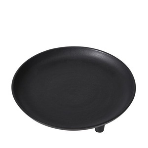 Plateau de service minimaliste en métal noir, design rond, vaisselle pour la salle à manger - Product Image 1