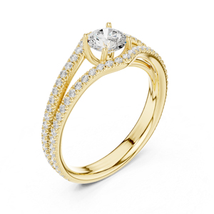 แหวนเพชรทรงกลมทองคำขาว 14K สำหรับผู้หญิง สวมใส่ในออฟฟิศ เพชรเพาะเลี้ยงใหม่ - Product Image 5