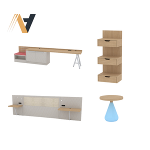 Ensemble de meubles modulaires réglables pour chambre d'hôtel avec rangement pour les programmes de rénovation de chambres d'hôtes, modèle d'hôtel en chaîne - Product Image 1