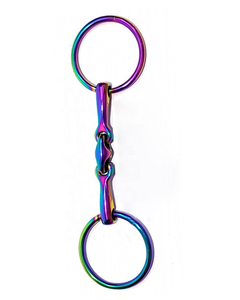 Bridons à anneaux détachables en acier inoxydable couleur arc-en-ciel pour l'équitation, adaptés à tous les âges de chevaux. - Product Image 2