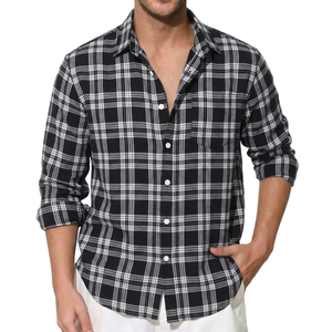 OEM Flannel <b>Shirts</b> Men's Dresses Long-Sleeved <b>Plaid</b> <b>Shirts</b> - Product Image 3