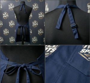 Delantal de Algodón Azul Marino Tejido, Unisex, Uniforme para Personal de Restaurante y Bar, Duradero, Reutilizable, Suave e Higiénico - Product Image 4