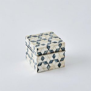 Boho Mosaic Inlay Decorative Storage <b>Box</b> Mother Of Pearl Geometric Jewelry Organizer <b>Box</b> Luxury Home Decor <b>Vanity</b> Accessories - Product Image 1