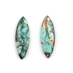 Crisocola Natural con Cabujón de Cobre 10x30mm, Forma Marquesa Larga, Calibrada, Gema Suelta para Joyería, Precio de Fábrica, Proveedor al por Mayor - Product Image 1