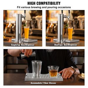 Vassoio Raccogligocce per Kegerator in Acciaio Inox 304 con Coperchio Rimovibile, 4 Cuscinetti in Gomma Antiscivolo, Componente per Macchine di Bevande Calde/Fredde e Vino - Product Image 6