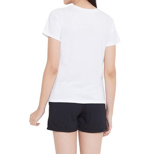 Conjunto de Camiseta de Manga Corta y Pantalones Cortos de Lona Sólida de Alta Calidad, Transpirable, de Secado Rápido, Ropa de Verano para Mujer, Conjunto de 2 Piezas - Product Image 4