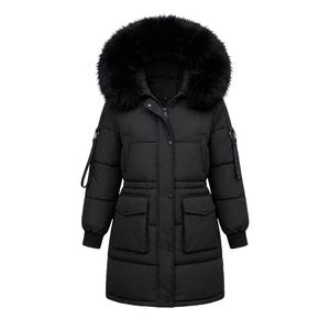Heavyweight Puffer <b>Coats</b> Black Thermal Shell Dual Big Flap Pocket Cozy Hooded Full Length Women Plus Size <b>Coats</b> - Product Image 2