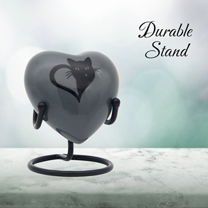 Urne funéraire pour animaux de compagnie Antique Co HU5236, 60 ml, en aluminium, en forme de cœur, écologique, durable, design moderne de luxe, vase de table en métal - Product Image 3