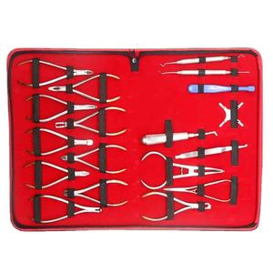 18 PCS Premium Basic Dental Ortodoncia Cirugía Extracción Quirúrgica Elevadores Fórceps Instrumentos Set Fuente de Alimentación Manual - Product Image 1