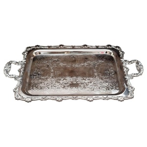 Handmade Rectangle Shape Cast Aluminum Serving <b>Tray</b> With Handles for Home & Hotels Drinks & <b>Snacks</b> Serving <b>Trays</b> - Product Image 5
