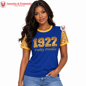 T-shirts Sororité Sœur d'âme Sigma Gamma Personnalisés Lettres Grecques Paillettes Coton Hauts Logo Personnalisé Respirant Écologique Femme - Product Image 1
