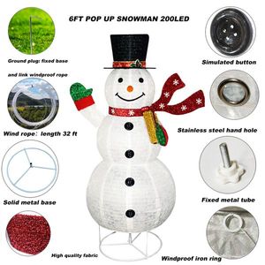 6ft 200-<b>Light</b> Christmas <b>Lights</b> 10% <b>Flash</b> Bubble 30v 3.6w Retractable Snowman Decoration Hand Holding Gift Box for Garden Snowman - Product Image 3