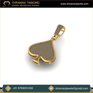 Trendy Minimalist 10K <b>Solid</b> <b>Gold</b> Custom Iced Ace Spades Poker Charm Brilliant Cut Heart Moissanite Necklace <b>Pendant</b> Fine Gift - Product Image 2