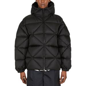 Doudounes en duvet personnalisées pour hommes pour l'hiver Manteau bulle à capuche à col montant pour temps froid Tenue décontractée - Product Image 2