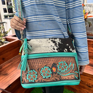 กระเป๋าถือลายเครื่องมือใหม่สำหรับผู้หญิง, กระเป๋าหนังวัวขนสัตว์โบฮีเมียนกระเป๋าถือสไตล์โบฮีเมียน - Product Image 3