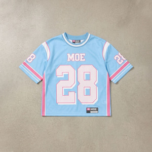 Maillots d'été 2026 pour femmes – T-shirt tendance à col rond et manches courtes, style football américain, motif numérique, coupe ample et décontractée - Product Image 3