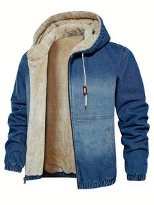 Most Comfortable Custom Color Men Denim <b>Jackets</b> For Sale Good Quality Zipper Closure Winter Casual Thick Sherpa Lining - Product Image 2