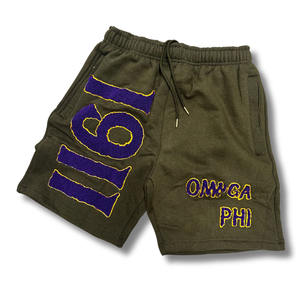 กางเกงขาสั้นจ็อกเกอร์ผู้ชาย OMEGA PSI PHI 1911 รุ่นคัสตอม ผ้าแคนวาสคอตตอน 100% ลำลอง เอวกลาง พิมพ์ลาย กันลม ปิดด้วยเชือกผูก - Product Image 1