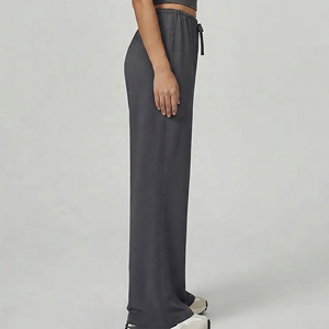 Pantalones Deportivos de Pierna Ancha y Corte Recto, 100% Algodón, Transpirables, Suaves, Holgados, de Color Sólido, con Cintura Elástica, Novedad 2026 - Product Image 2