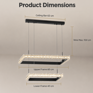 Lustre LED moderne en métal avec télécommande, tricolore, à intensité variable, hauteur réglable pour salle à manger, îlot de cuisine - Product Image 2