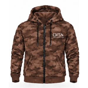 Dark Brown Camo <b>Tracksuit</b> Unisex Zip Up Hooded Jacket Jogger Pants Set Custom <b>Camouflage</b> Athletic Casual Sportswear Outfit - Product Image 1