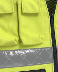 Gilet de sécurité haute visibilité, veste de travail réfléchissante, multi-poches, fermeture éclair - Product Image 3