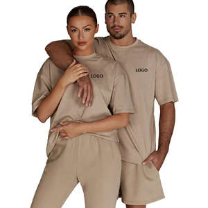 Conjunto de Camiseta y Pantalones Cortos de Verano de Algodón Personalizado, Conjunto de Dos Piezas Unisex con Logotipo Personalizado para Hombre y Mujer - Product Image 1