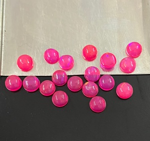 Piedras Preciosas Sueltas de Ópalo Natural Redondo Rosa con Iridiscencia para Decoración de Uñas - Product Image 2